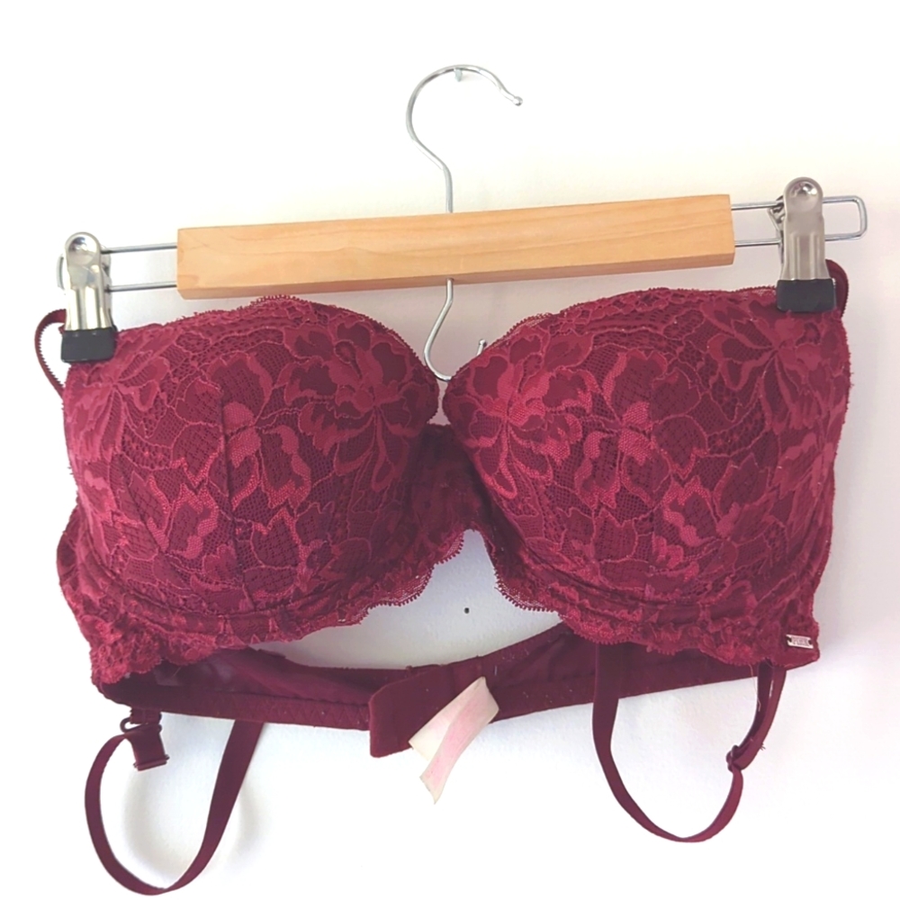 PINK Maroon Balconette Convertible Bra